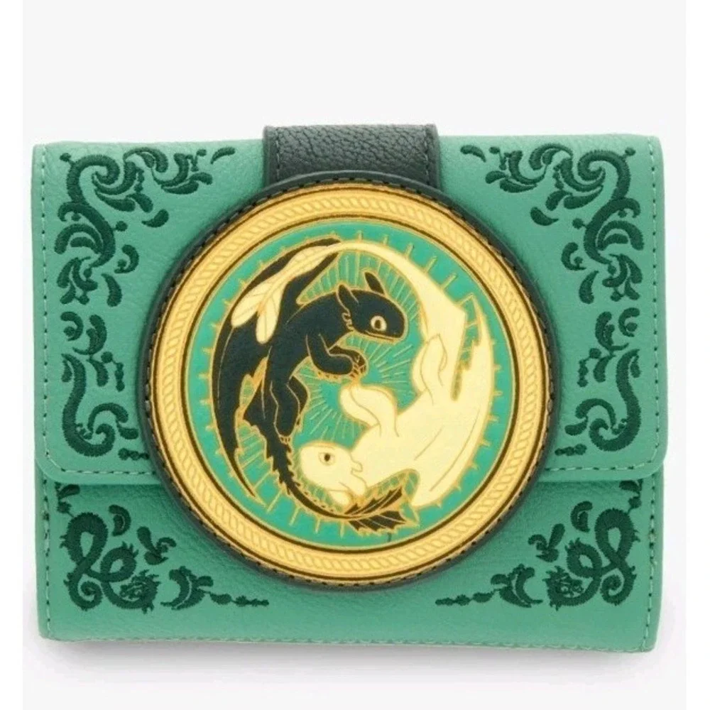 Loungefly DreamWorks How To Train Your Dragon Toothless & Light Fury Gold Wallet